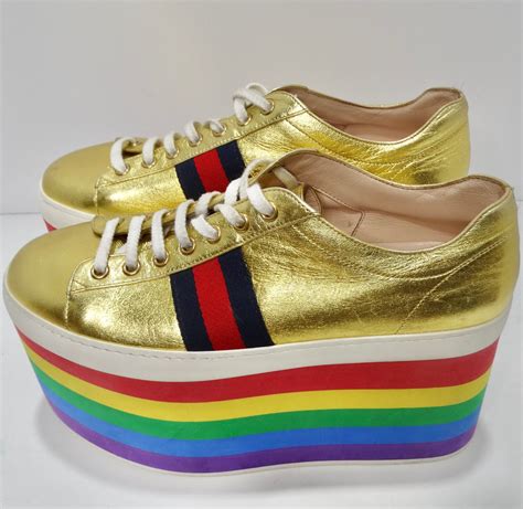 black gucci peggy platforms size 35|gucci peggy rainbow platform sneakers.